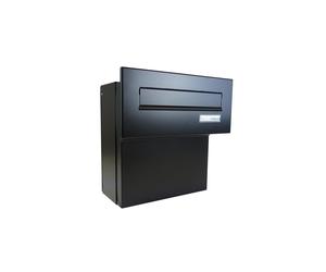 F-04 Cassetta per le lettere da parete in nero RAL 9005 con targhetta