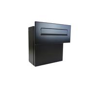 F-04 Cassetta per le lettere da parete in nero RAL 9005 senza targhetta