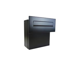 F-04 Cassetta per le lettere da parete in nero RAL 9005 senza targhetta