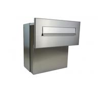 F-04 Cassetta postale passante a muro completamente in acciaio inox (profondità: 18-27 cm)