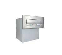 F-042 Cassetta postale a muro XXL in acciaio inox con 2 pulsanti a campana