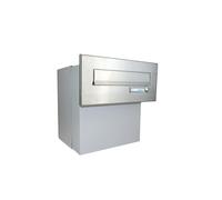 F-042 Cassetta postale da parete XXL in acciaio inox con 2 pulsanti a campana