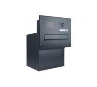 F-042 Cassetta postale passante a muro XXL, con campanello, citofono e telecamera + sistema centrale