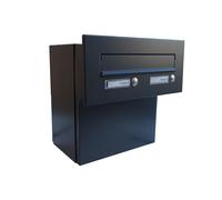 F-042 XXL Cassetta postale da parete in RAL 7016 con 2 campanelli e 2 targhette