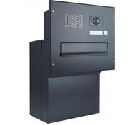 F-046 Sistema di cassette postali con telecamera a parete in colore RAL 9005 e centro di sistema