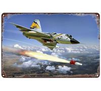 F-106 Delta Dart Air Force Fighter Poster in metallo con aereo Targa decorativa da parete per casa, bar, club, soggiorno, garage, fan veterani, regalo 20,3 x 30,5 cm