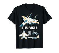 F-15 Eagle Jet Technical Illustration Maglietta