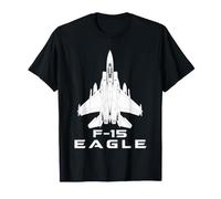 F-15 Eagle White Fighter Jet Top View Maglietta