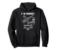 F-18 Hornet Fighter Jet Specifiche Aeroplano Militare F18 Hornet Felpa con Cappuccio