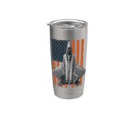 F-22 Raptor Funny USA Flag Graphic Bicchiere termico in acciaio inox doppia parete