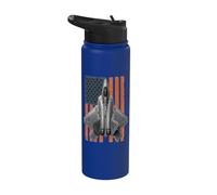 F-22 Raptor Funny USA Flag Graphic Stainless Steel Insulated Water Bottle