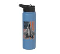 F-22 Raptor Funny USA Flag Graphic Stainless Steel Insulated Water Bottle