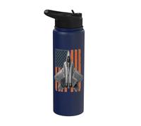 F-22 Raptor Funny USA Flag Graphic Stainless Steel Insulated Water Bottle