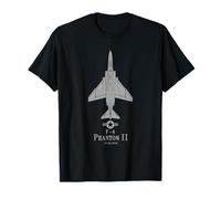 F-4 Phantom II Tech Drawing Maglietta Aereo Guerra Fredda Maglietta