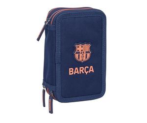 F.C.BARCELLONA 2ª attrezzatura - Astuccio scuola con 37 utili inclusi, astuccio per bambini, ideale per bambini dai 5 ai 14 anni, comodo e versatile, qualità e resistenza, 12,5 x 5,5 x 19,5 cm