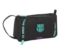 F.C. Barcellona 3a attrezzatura - Astuccio con tasca pieghevole vuoto, astuccio per bambini, ideale per bambini in età scolastica, versatile, qualità e resistenza, 20 x 8,5 x 11 cm, colore nero, Nero