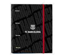 F. C. Barcellona - Cartella 4 anelli da 35 cm con 100 fogli A4, ideale per bambini di diverse età, confortevole e versatile, qualità e resistenza, 27 x 3,5 x 32 cm
