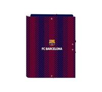 F.C. Barcellona - Cartella a fogli con 3 fogli, ideale per bambini di diverse età, comoda e versatile, qualità e resistenza, 26 x 36,5 cm, colore: blu navy/granato, Blu marino/granato, Estándar,