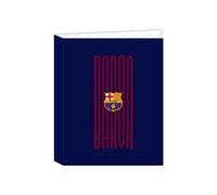 F.C. Barcellona - Raccoglitore con fogli 4 anelli, ideale per bambini di diverse età, comodo e versatile, qualità e resistenza, 26,5 x 33 cm, colore: blu marino/granato