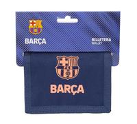 F.C.BARCELONA 2ª EQUIPAZIONE - Portafoglio con testiera, portafoglio, portafoglio, comodo, versatile, qualità e resistenza, 12,5 x 9,5 cm