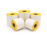 F.C. Distribution Etichette Termiche 60x75 mm 5 Rotoli da 500 Etichette, 2500 Pezzi Totali Anima 25 mm Per Stampanti Termiche, Spedizioni, Magazzino e Logistica