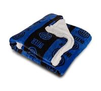 F.C.Inter, Coperta Plaid Sherpa Agnellato, 130x160, Morbida Doppio Strato, Invernale, Letto Divano, Prodotto Ufficiale