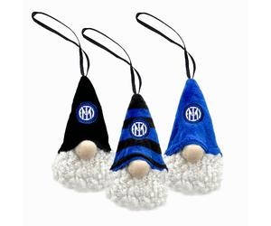 F.C. Inter Tris folletti gnomo 10 cm albero di natale nero azzurro ufficiale