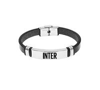 Bracciale Uomo FC INTER B-IB009ULN Pelle Nero OFFICIAL