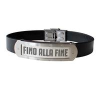 F.C. JUVENTUS BRACCIALE IN CUOIO CON SCRITTA IN METALLO - PRODOTTO UFFICIALE