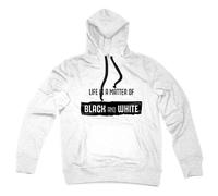 F.C. JUVENTUS FELPA UOMO BIANCA " BLACK AND WHITE" - PRODOTTO UFFICIALE