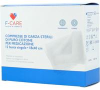 f-care F care garza compressa in cotone 12/8 18x40cm 12 pezzi