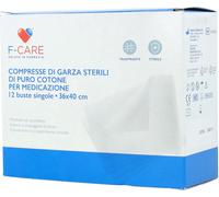 f-care F care garza compressa in cotone 12/8 36x40cm 12 pezzi