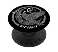 F CAW F Corvo Corvo Norreno Uccello vichingo divertente cattivo linguaggio PopSockets PopGrip Adesivo
