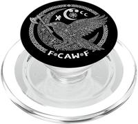 F CAW F Corvo Corvo Norreno Uccello vichingo divertente cattivo linguaggio PopSockets PopGrip per MagSafe