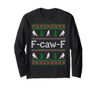 F-caw-F Corvo Natale Divertente Umorismo Adulto Brutto Maglia a Manica