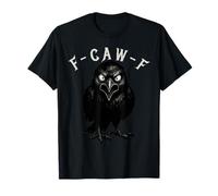 F-Caw-F, Corvo Nero, Stile retrò Vintage Gotico, Luna Arrabbiata Maglietta