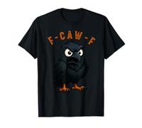 F-Caw-F, Corvo Nero, Stile retrò Vintage Gotico, Luna Arrabbiata Maglietta