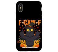 F-CAW-F Corvo Ringraziamento Stregato Corvo Umorismo Adulto Custodia per iPhone X/XS