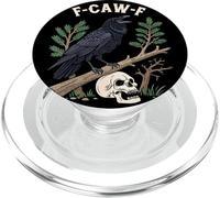 F-Caw-F Divertente Illustrazione Corvo Botanico Ramo Arte PopSockets PopGrip per MagSafe
