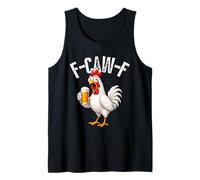 F-Caw-F Funny Chicken Hilarious Rooster Holding Beer Graphic Canotta