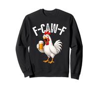 F-Caw-F Funny Chicken Hilarious Rooster Holding Beer Graphic Felpa
