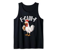 F-Caw-F Funny Chicken Hilarious Rooster Holding Iced Coffee Canotta