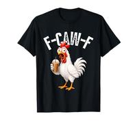 F-Caw-F Funny Chicken Hilarious Rooster Holding Iced Coffee Maglietta
