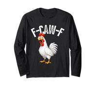 F-Caw-F Funny Chicken Hilarious Rooster Meme Graphic Tee Maglia a Manica