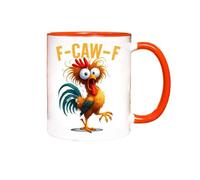 F-Caw-F Funny Chicken Mug, 11oz Fcawf Chicken Rooster Coffee Mugs, Funny Rooster Coffee Cup, Inappropriate Humor Gift, Ceramic Tea Cup for Men Women, Novelty Mugs Gifts Office Home (H)