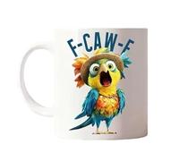 F-Caw-F Funny Chicken Mug, 15OZ Ceramic F Caw F Coffee Mug, Novelty Funny Rooster Coffee Mugs Drinks Cup for Men & Women, Humor Chicken Animal Mugs Drinking Tea Cup (H)