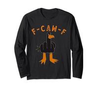 F-Caw-F Funny Gabbiano FCAWF Humour Sarcasm Middle Finger Meme Maglia a Manica