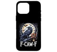 F-Caw-F Halloween Corvo Luna Divertente FCAWF Spettrale Vintage Custodia per iPhone 16 Pro Max