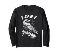 F-Caw-F - Maglietta con Corvo e Uccellino, Stile Gotico Maglia a Manica