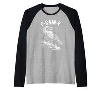 F-Caw-F - Maglietta con Corvo e Uccellino, Stile Gotico Maglia con Maniche Raglan